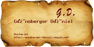 Günsberger Dániel névjegykártya